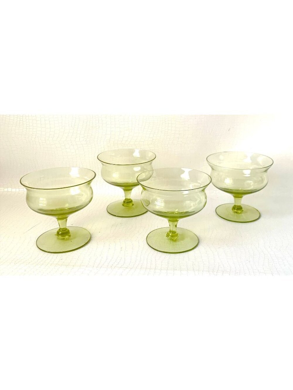 4 Wine Glasses Champagne Skanda Green Vintage Barware Cocktail Glasses Imperial